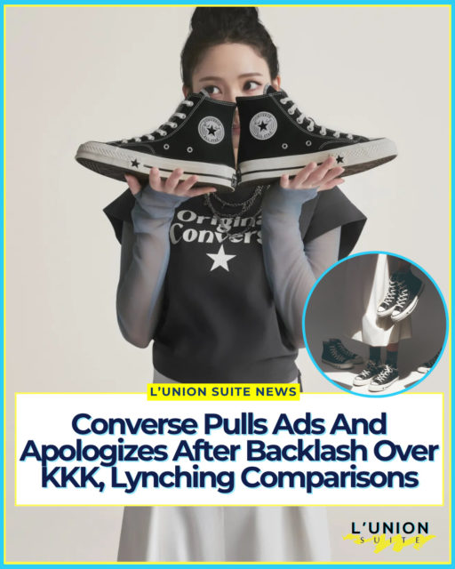 More apologies! Converse is facing backlash after two recent advertising images were widely compared to Ku Klux Klan and lynching imagery, first sneakers held beneath pointed white fabric, then a separate shot featuring shoes, a ladder, and a tree.
There is no public evidence either photograph was created with that intent. But for Black audiences, imagery tied to racial terror is not abstract. It carries documented history. When that context is missed at every stage of a global campaign, concept, shoot, edit, review, and distribution, questions about representation and accountability follow.
The first image, part of Converse’s Chuck 70 X campaign starring aespa member Karina, showed the K-pop star in a white skirt inside a star-shaped spotlight, holding a pair of black high-tops by the laces. Critics said the lighting tapered the fabric into a pointed white shape resembling a Klan hood, while the dangling shoes read as a hanging body.
The second image, from the Converse x Palmes collaboration, showed a person on a ladder beside a tree reaching toward sneakers hanging from a branch, with another figure looking up. Viewers connected the tree, ladder, and hanging shoes to lynching photographs that remain part of the American visual record.
Both images circulated rapidly on Threads and other platforms this week. On Friday, Nike-owned Converse issued a statement to Footwear News:
“We’re sorry. We understand why this image is deeply upsetting and recognize that we got this wrong. We removed it from our channels and are working to remove it everywhere it appeared. This should not have happened, and we will do better.”
The Karina photograph has been pulled from Converse’s main social channels. Reporting indicates the company is working to remove it from other placements as well.
An apology that names the harm and pulls the work is a start. It is not the end of the conversation. Carter and others have said a PR statement is not enough the public deserves to know how the images were conceived, reviewed, and cleared.
#lunionsuite #haitianamerican