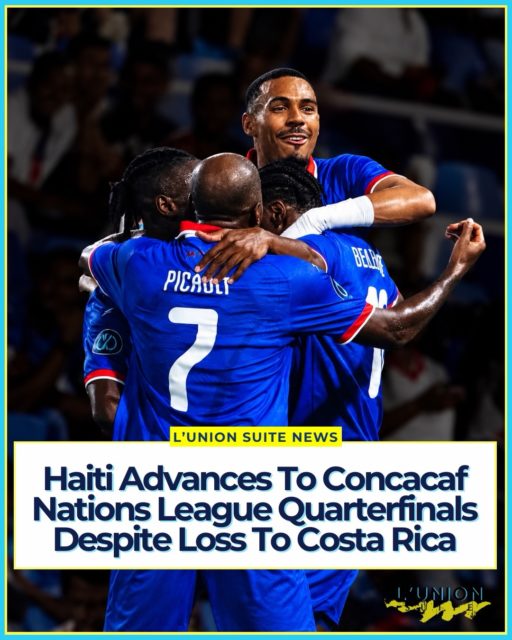 The winning streak came to an end, but Haiti is moving on.
The Grenadiers suffered their first loss of the 2026–27 Concacaf Nations League on Sunday night, falling 2–0 to Costa Rica at Estadio Ricardo Saprissa in San José. Costa Rica opened the scoring early through Carlos Mora and went on to secure the victory.
Despite the loss, Haiti had already put itself in a strong position after winning its first three matches against Trinidad and Tobago, Costa Rica and the Dominican Republic.
Haiti finishes the group stage with three wins, one loss and nine points, enough to finish second in Group A and advance to the Nations League quarterfinals. Curaçao finished first with 10 points. The Dominican Republic also reached nine points but finished behind Haiti in the group standings.
The journey continues. Haiti will now move into the quarterfinals in November, where the Grenadiers will face one of Concacaf's four pre-seeded teams: the United States, Mexico, Canada or Panama. The exact matchup will be determined under Concacaf's quarterfinal seeding system.
We lost the match, but we’re still moving forward. Who’s ready for the quarterfinals? 🇭🇹🔥
#lunionsuite #haitianamerican
