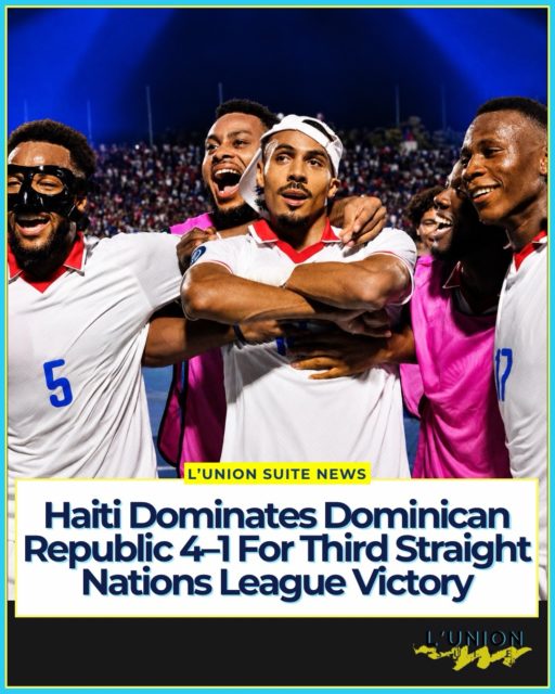 The Grenadiers are on a roll. 🇭🇹🔥
Haiti defeated the Dominican Republic 4–1 Thursday night in Santo Domingo, earning its third straight victory in the 2026–27 Concacaf Nations League.
Louicius Deedson opened the scoring in the 9th minute, giving Haiti an early 1–0 lead. The Dominican Republic responded through Dorny Romero in the 55th minute, but Haiti quickly took control again.
Wilson Isidor scored twice, finding the net in the 59th and 67th minutes to put Haiti ahead 3–1. Yassin Fortuné added the fourth goal in the 76th minute to complete a dominant night for the Grenadiers.
The victory keeps Haiti’s perfect Nations League start alive: 3–2 over Trinidad and Tobago, 2–0 over Costa Rica and now 4–1 over the Dominican Republic. Concacaf confirms Haiti won its first two matches before Thursday’s victory.
That gives Haiti three wins from three matches and nine points in a competitive Group A.
And there’s little time to celebrate. Haiti returns to action Sunday, October 4 against Costa Rica in San José, its final match of this group-stage window.
Three games. Three wins. Nine points. 🇭🇹🔥
🎥: @concacafnationsleague | @fhfhaiti
#lunionsuite #haitianamerican