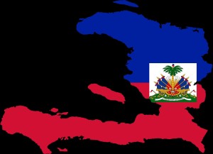 flag map of haiti country