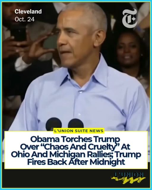 Former President Barack Obama returned to the campaign trail Saturday with rallies in Ohio and Michigan, delivering what one outlet called his most searing attack on President Donald Trump in years, 10 days before the November 3 midterm elections.
Obama rallied thousands of supporters at Cleveland Public Auditorium for Democratic gubernatorial candidate Amy Acton and Senate candidate Sherrod Brown. It was his first rally of the 2026 midterm cycle.
Obama blasted the administration's handling of the war with Iran. He called Trump and Defense Secretary Pete Hegseth "not serious people" and said Americans were paying the price for their decisions. He said the war had driven up the cost of oil, diesel and almost everything else, and credited his 2015 nuclear deal with keeping Iran from building a weapon without firing a missile. Trump withdrew the U.S. from that agreement in 2018.
Obama also pointed to economic promises from Trump's 2024 campaign that he said went unfulfilled, and to federal spending on White House renovations. He turned his fire on Ohio's Republican gubernatorial nominee, Vivek Ramaswamy, over a campaign ad featuring Acton's estranged mother. Obama said no office is worth stooping that low. He also joked that Ramaswamy and Republican Sen. Jon Husted have been avoiding the president, asking, "Donald who?"
That evening in Detroit, Obama campaigned for Democratic Senate nominee Abdul El-Sayed and gubernatorial nominee Jocelyn Benson. He framed the November 3 vote as a "circuit breaker" to rein in some of the foolishness of Trump's presidency. He criticized the administration's corruption, cruelty and chaos, and appeared to link the attacks on El-Sayed, whose Muslim faith has been a focus for Republican opponent Mike Rogers, to the "birther" conspiracy theories Trump once pushed against him.
Trump responded within hours. In a Truth Social post at 12:42 a.m. Sunday, he called Obama a "grossly incompetent President." He wrote that Obama paid Iran billions of dollars and gave it a path to a nuclear weapon, and that Hillary Clinton and Kamala Harris both lost despite Obama campaigning hard for them.
🎥 @NyTimes @BBCNews
#lunionsuite #haitianamerican