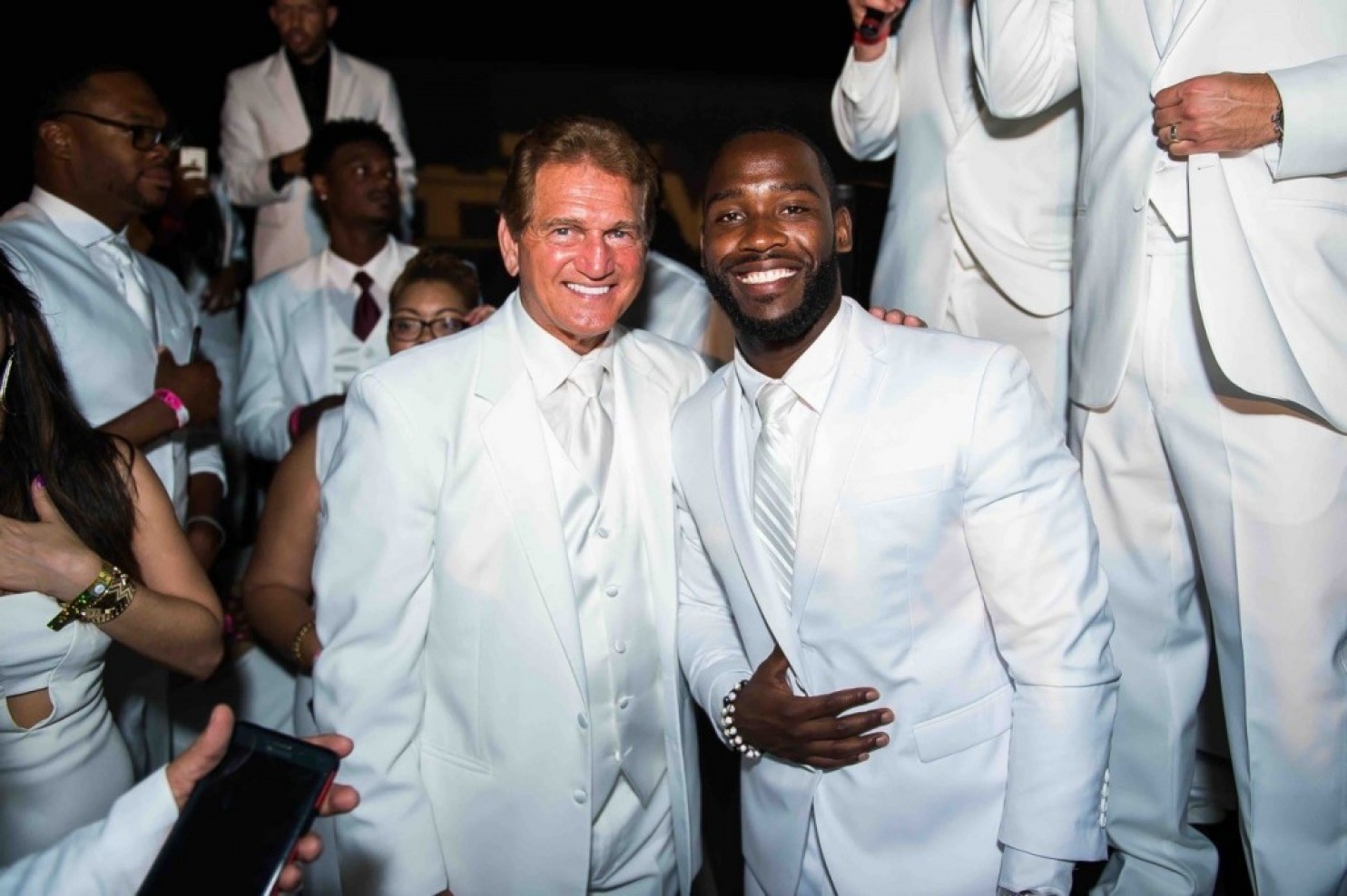 Super Bowl champ Joe Theismann and Pierre Garçon. (Joy Asico)