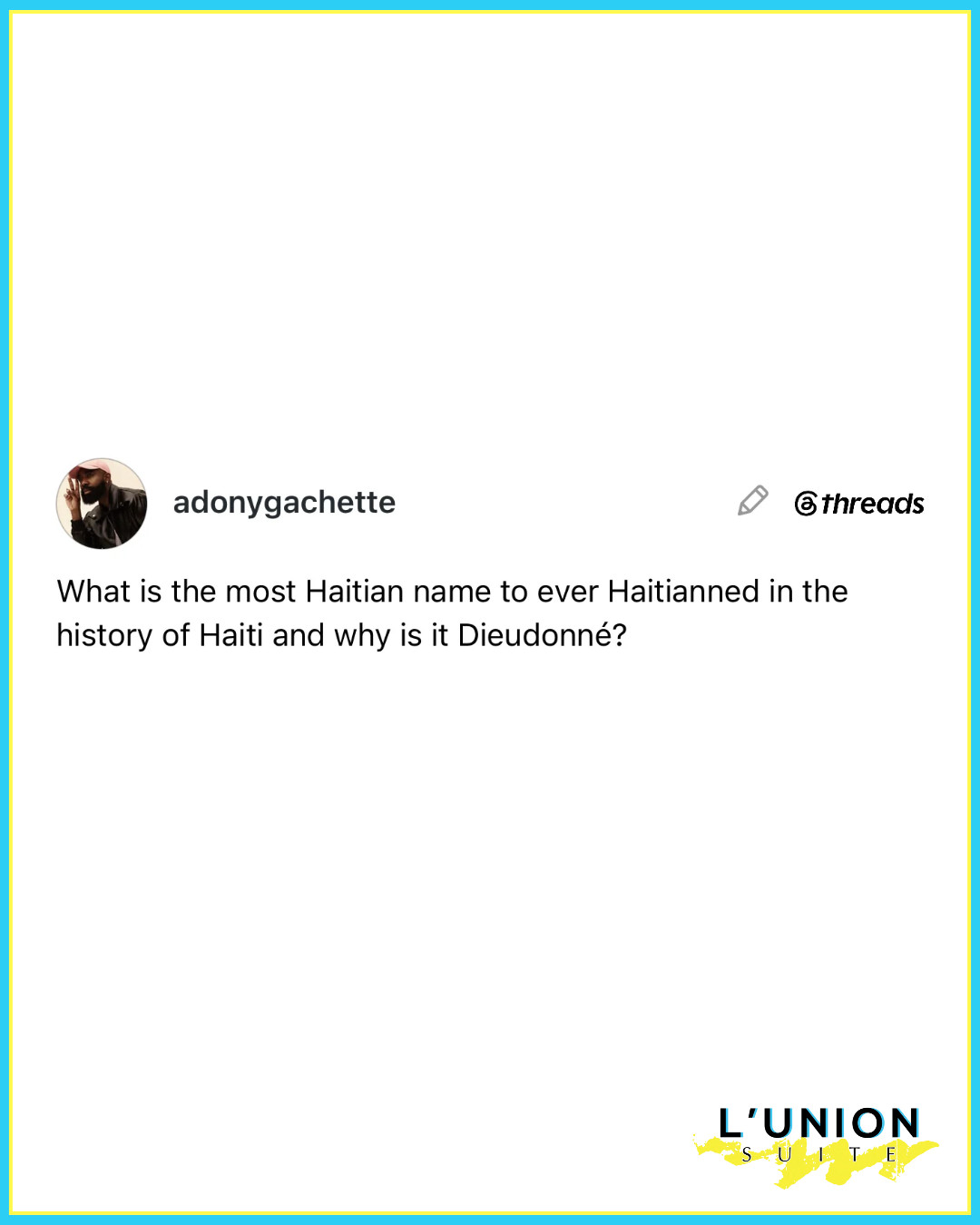 #LetsTalkAboutIt 🤭🇭🇹
✍🏾 @adonygachette
#lunionsuite #haitianamerican #haitian #caribbean