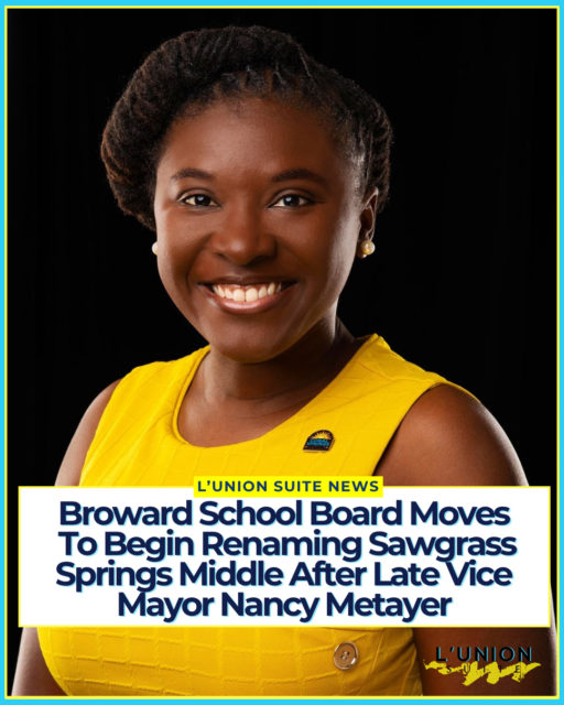 The Broward County School Board on Tuesday considered giving Superintendent Howard Hepburn authority to begin the district's process for renaming Sawgrass Springs Middle School, at 12500 West Sample Road, in honor of the late Coral Springs Vice Mayor Nancy Metayer. No new name has been proposed.
District staff wrote that Metayer was deeply involved with the Sawgrass Springs school community, building relationships with students, families, educators, and staff. Naming the school for her, the item states, would recognize her legacy of education, service, environmental stewardship, and care for others.
Metayer, 38, was elected to the Coral Springs City Commission in 2020, becoming the city's first Black and Haitian-American woman commissioner. She was re-elected in 2024 and appointed vice mayor in December 2024, then appointed to a second term in the role in November 2025.
A first-generation Haitian-American born in Broward County and raised in Coral Springs, Metayer graduated from Coral Springs Charter School, earned a bachelor's degree in environmental science from Florida A&M University, and a Master of Health Science from Johns Hopkins Bloomberg School of Public Health. She worked as an environmental scientist on disaster relief and climate resilience efforts, including after Hurricanes Irma, Michael, and Dorian. Florida Democratic Party Chair Nikki Fried had described her as the party's vice chair of Haitian outreach.
Metayer was found dead in her Coral Springs home on April 1. Her husband, Stephen Bowen, was charged with first-degree murder and tampering with physical evidence; he has pleaded not guilty.
In April, U.S. Rep. Jared Moskowitz introduced legislation to rename the U.S. Postal Service facility at 3255 NW 94th Avenue the "Nancy Metayer Post Office Building." The bill cleared the House Oversight Committee in July and awaits a vote by the full House.
Tuesday's school board item only starts the renaming process; a final name change would still require community input and subsequent board votes.
#lunionsuite #haitianamerican #haitian