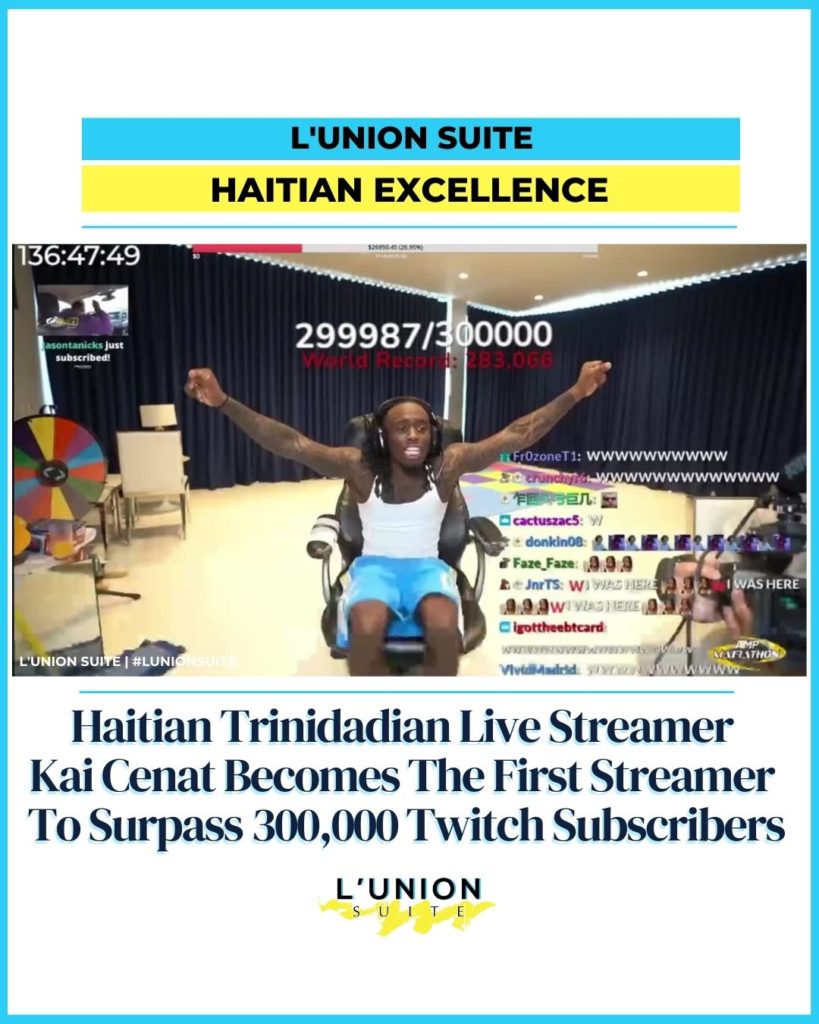 Haitian Trinidadian Live Streamer  Kai Cenat Becomes The First Streamer  To Surpass 300K Twitch Subscribers