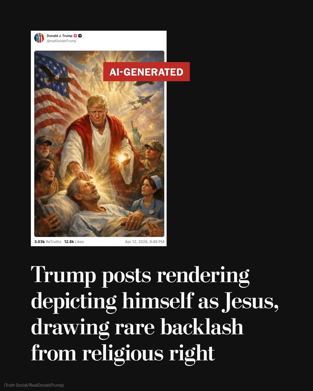 Trump Sparks Backlash After Posting AI Image Depicting Him as Christ-Like Figure – L’union Suite Trump Sparks Backlash After Posting AI Image Depicting Him as Christ-Like Figure – L’union Suite