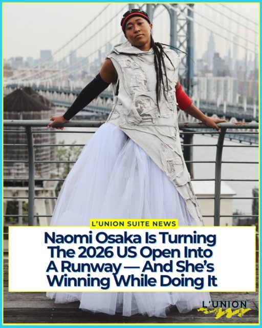 Before she took Arthur Ashe Stadium on Monday night, the four-time Grand Slam champion had already given Flushing Meadows a full fashion week: sculptural white bags, orange tulle, ruched caramel minis, fuzzy blue mules, money-print Timberlands, distressed Evisu denim, and a custom Who Decides War hoodie-gown stitched with her own newspaper clippings. Then she walked out looking like Allen Iverson’s tennis cousin cornrows, red headband, one black sleeve, one red wristband and still needed two tiebreaks to beat world No. 101 Anastasia Zakharova 7-6(6), 7-6(3).
Style first. Steel second. Both required.
Match night was the one built to travel. Styled by Law Roach and made by Who Decides War in about 30 hours, Osaka walked out in a distressed gray sleeveless hoodie with a white tulle train. Newspaper clippings from her own career were sewn into the fabric her name, her photos, “Osaka showed strength.” Cornrows. Red headband. One black compression sleeve. One red wristband. Allen Iverson.
The Manhattan Bridge photos of that same look hoodie up, hoodie down, tulle against the skyline made the entrance feel like a fashion film, not just a walk-on. The clothes got the gasps. The match almost got away.
Osaka, the No. 13 seed and two-time US Open champion, beat Anastasia Zakharova 7-6(6), 7-6(3) on Monday night in just over two hours. She led both sets. Zakharova, ranked 101, kept coming. Two tiebreaks. Eleven aces from Osaka, including one on match point. A lot of rust.
She had not played since Toronto, where Elena Rybakina beat her in three sets in the quarterfinals. First rounds in New York always make her nervous, she said, because she wants to do well, and because she wants to show more outfits. That next match is Kateřina Siniaková in the second round. Osaka leads the head-to-head 2-1. After that the draw gets serious: a possible Mertens meeting, then maybe Rybakina again in a brutal section of the bracket.
She is 26-10 this season, 10-2 at the slams, still hunting her first title since the 2021 Australian Open. Last year she made the US Open semifinals.
📸 @NaomiOsaka
#lunionsuite #haitianamerican #haitian