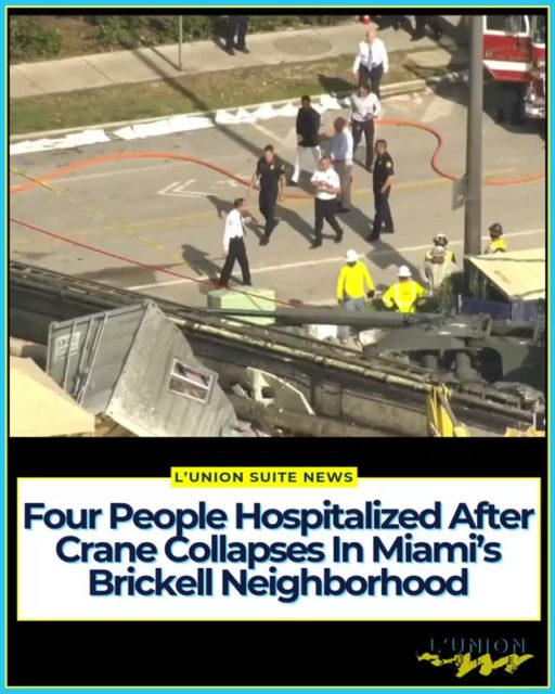 Four people were taken to the hospital Monday morning after a construction crane collapsed in Miami’s Brickell neighborhood, damaging several vehicles and sparking a fire.
Miami Fire Rescue responded shortly after 8:30 a.m. near Brickell Bay Drive and Southeast 12th Street. Officials said the collapse damaged three vehicles.
Among those hospitalized were two construction workers. A woman driving a white SUV was able to escape after realizing the crane was falling. Her vehicle later caught fire, according to fire rescue officials. Crews carried out a complex rescue operation at the scene.
Authorities have not yet said what caused the crane to collapse. The investigation is ongoing, and drivers in the area should expect road closures and delays as crews continue working at the scene.
🎥: @nbc6
#lunionsuite #haitianamerican