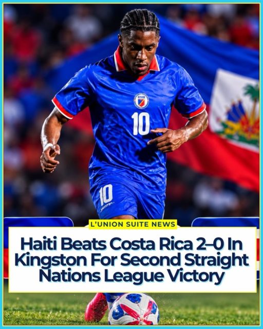 The Grenadiers did it again. 🇭🇹🔥
Haiti defeated Costa Rica 2–0 Sunday night at Sabina Park in Kingston, Jamaica, picking up another three points and continuing its strong start to the Concacaf Nations League.
Jean-Ricner Bellegarde gave Haiti the early advantage, finding the net in the 9th minute. Haiti doubled its lead in the 39th minute when Costa Rica defender Francisco Calvo scored an own goal, sending the Grenadiers into halftime ahead 2–0.
This was another big result for Haiti under head coach David Badia. The Grenadiers opened the Nations League campaign with a dramatic 3–2 victory over Trinidad and Tobago before shutting out Costa Rica tonight. Concacaf confirmed Haiti won its opening match as part of the first round of League A, Group A.
Haiti now has two wins from two matches and six points in Group A.
The Grenadiers’ Nations League journey continues on October 1 against the Dominican Republic, followed by another meeting with Costa Rica on October 4 in San José.
Two games. Two wins. Six points. 🇭🇹
🎥: @concacafnationsleague | @fhfhaiti
#lunionsuite #haitianamerican