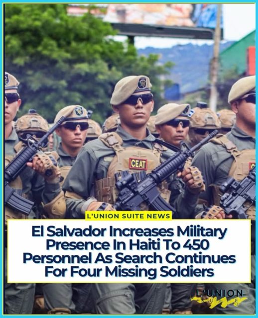 El Salvador has reportedly increased its military presence in Haiti to 450 personnel as efforts continue to locate four Salvadoran aviation technicians who disappeared following a gang attack in Croix-des-Bouquets.
According to Haitian newspaper Le Nouvelliste, the number reached 450 on Friday evening, October 23, 2026, after another aircraft arrived in Port-au-Prince carrying 100 Salvadoran soldiers.
The reinforcements are expected to support the international Gang Suppression Force (GSF) and the Haitian National Police (PNH) in their ongoing search and security operations.
The four missing men were serving with the international mission when their vehicle came under attack on Sunday, October 18, in the Santo area of Croix-des-Bouquets. Their vehicle was reportedly hit by gunfire and explosives before catching fire. The men escaped, but communication with them was lost.
El Salvador’s President Nayib Bukele has since announced a military operation to bring the four men home safely. He warned armed groups that a stronger response would follow if the technicians were not released alive and unharmed.
The search has intensified across the Plaine du Cul-de-Sac, where armed gangs continue to pose a serious threat to residents and security forces.
As of the latest reports, the four Salvadorans remain missing, and their condition has not been publicly confirmed.
The deployment comes as Haiti and its international partners continue efforts to regain control of areas affected by gang violence.
#lunionsuite #haitianamerican