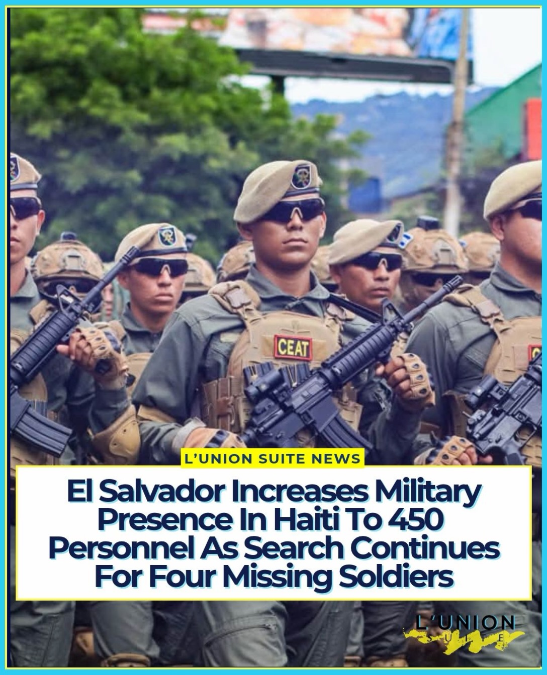 El Salvador has reportedly increased its military presence in Haiti to 450 personnel as efforts continue to locate four Salvadoran aviation technicians who disappeared following a gang attack in Croix-des-Bouquets.
According to Haitian newspaper Le Nouvelliste, the number reached 450 on Friday evening, October 23, 2026, after another aircraft arrived in Port-au-Prince carrying 100 Salvadoran soldiers.
The reinforcements are expected to support the international Gang Suppression Force (GSF) and the Haitian National Police (PNH) in their ongoing search and security operations.
The four missing men were serving with the international mission when their vehicle came under attack on Sunday, October 18, in the Santo area of Croix-des-Bouquets. Their vehicle was reportedly hit by gunfire and explosives before catching fire. The men escaped, but communication with them was lost.
El Salvador’s President Nayib Bukele has since announced a military operation to bring the four men home safely. He warned armed groups that a stronger response would follow if the technicians were not released alive and unharmed.
The search has intensified across the Plaine du Cul-de-Sac, where armed gangs continue to pose a serious threat to residents and security forces.
As of the latest reports, the four Salvadorans remain missing, and their condition has not been publicly confirmed.
The deployment comes as Haiti and its international partners continue efforts to regain control of areas affected by gang violence.
#lunionsuite #haitianamerican
