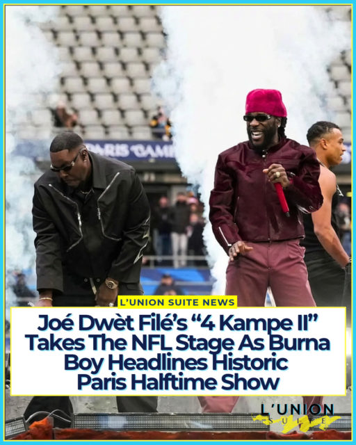 Nigerian Afrobeats star Burna Boy headlined the halftime show at the 2026 NFL Paris Game on Sunday, October 25, at Stade de France in Saint-Denis. The game marked the National Football League’s first regular-season contest played in France, with the Pittsburgh Steelers defeating the New Orleans Saints 16-10 in front of a crowd of roughly 78,000 to 80,000.
Burna Boy’s set formed part of a record seven live halftime shows staged across the 2026 NFL International Games, which spanned seven countries and four continents.
During the compact halftime set, Burna Boy performed several of his major hits, including “Ye,” “On The Low,” and “Last Last.” He opened with “4 Kampé II,” his collaboration with French-Haitian singer Joé Dwèt Filé, who joined him on stage.
The appearance carried particular weight because of Burna Boy’s prior history at the venue. In April 2025, he became the first African artist to headline a solo concert at Stade de France, selling out the roughly 80,000-capacity stadium. The NFL cited that milestone, along with the prominence of African music in Paris, as a key reason for selecting him for the inaugural Paris game.
In a statement released when the booking was announced in September, Burna Boy said: “Paris gave me one of the biggest nights of my career, and to walk back into Stade de France for a moment like this means everything." The performance highlights the NFL’s continued expansion of its international footprint while placing African and French-Caribbean artists at the center of the league’s first game in France.
Sources: Galafr @ParisMatch @NFL
#lunionsuite #haitianamerican #haitian